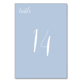 Elegant Minimalist Dusty Blue Wedding Table Kaart