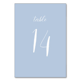 Elegant Minimalist Dusty Blue Wedding Table Kaart