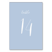 Elegant Minimalist Dusty Blue Wedding Table Kaart (Achterkant)