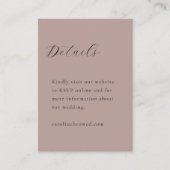 Elegant Minimalist Dusty Mauve Calligraphy Wedding Informatiekaartje (Voorkant)