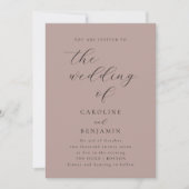 Elegant Minimalist Dusty Mauve Calligraphy Wedding Kaart (Voorkant)