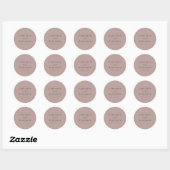 Elegant Minimalist Dusty Mauve Calligraphy Wedding Ronde Sticker (Vel)