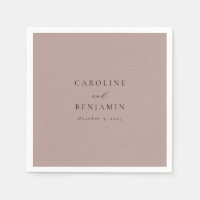 Elegant Minimalist Dusty Mauve Calligraphy Wedding