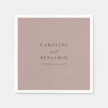 Elegant Minimalist Dusty Mauve Calligraphy Wedding