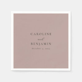 Elegant Minimalist Dusty Mauve Calligraphy Wedding Servet