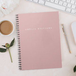 Elegant Minimalist Dusty Rose Monogram Notitieboek