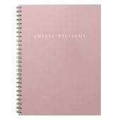 Elegant Minimalist Dusty Rose Monogram Notitieboek (Voorkant)