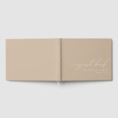 Elegant minimalist Dusty Taupe Wedding Guest Book Gastenboek (Volledig)