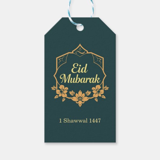 Elegant Minimalist Eid Mubarak Gift Cadeaulabel (Voorkant)