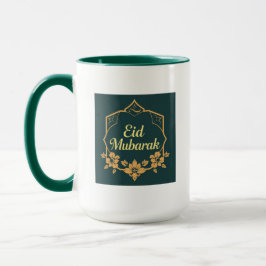 Elegant Minimalist Eid Mubarak Mug – Emerald Green Mok