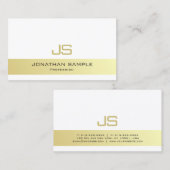 Elegant minimalist Elite Monogram Luxury Plain Visitekaartje (Voorkant / Achterkant)
