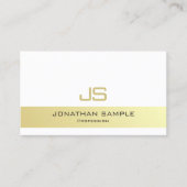 Elegant minimalist Elite Monogram Luxury Plain Visitekaartje (Voorkant)