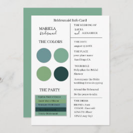 Elegant minimalist Emerald Bridesmaid Kaart