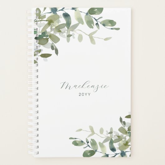 Elegant minimalist Eucalyptus Ivy Greenery Planner (Voorkant)