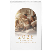 Elegant Minimalist Family Photo Calendar 2026 Kalender (Hoes)
