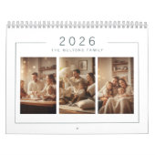 Elegant Minimalist Family Photo Calendar 2026 Kalender (Hoes)