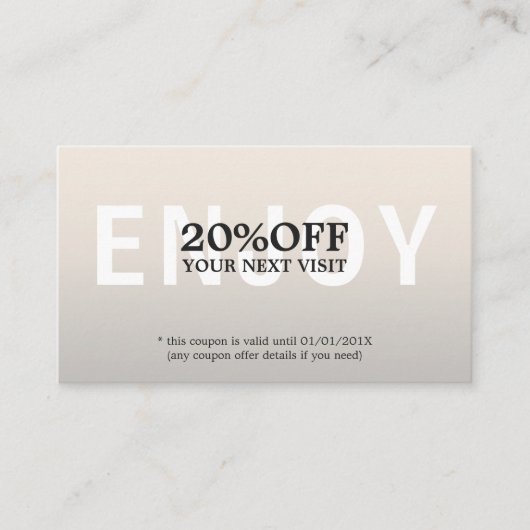 Elegant minimalist Faux Silver Coupon Beauty (Voorkant)