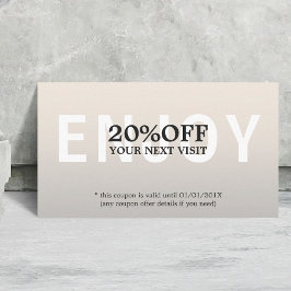 Elegant minimalist Faux Silver Coupon Beauty
