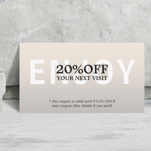 Elegant minimalist Faux Silver Coupon Beauty