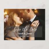 Elegant minimalist Faux Vellum 2 foto Weddenschap Aankondigingskaart (Voorkant)