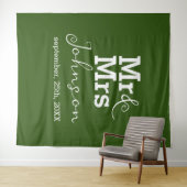 Elegant minimalist Fern Green Wedding Backdrop Wandkleed (In Situ (horizontaal))