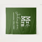 Elegant minimalist Fern Green Wedding Backdrop Wandkleed (Voorkant (horizontaal))