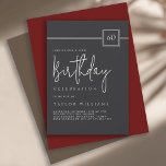 Elegant Minimalist Flat Black 60th Birthday Kaart<br><div class="desc">Celebrate a milestone in style with this elegant flat-black and ivory beige 60th birthday party invitation. The modern minimalist layout pairs a deep matte black background with refined ivory-beige typography—featuring a bold sans-serif for the event details and a graceful handwritten script for the word “Birthday.” A sleek square badge highlights the...</div>