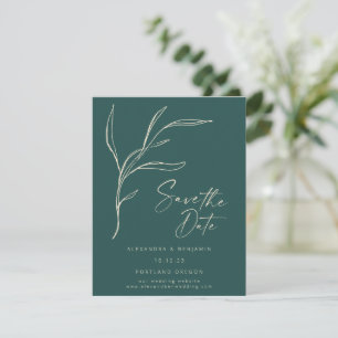 Elegant minimalist Floral Green - op maat gemaakt Save The Date