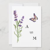 Elegant minimalist Floral Lavender Wedding Kaart (Achterkant)