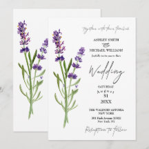 Elegant minimalist Floral Lavender Wedding