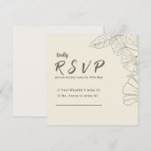 Elegant Minimalist Floral RSVP Card (Voorkant / Achterkant)