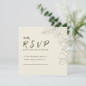 Elegant Minimalist Floral RSVP Card (Staand voorkant)