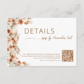  Elegant Minimalist Floral Wedding Details QR Code Informatiekaartje (Voorkant)
