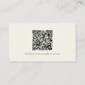 Elegant Minimalist Floral Wedding QR Code Details  Informatiekaartje (Achterkant)