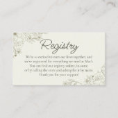 Elegant Minimalist Floral Wedding Registry Insert  Informatiekaartje (Voorkant)