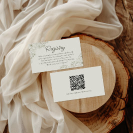 Elegant Minimalist Floral Wedding Registry Insert Informatiekaartje