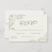 Elegant Minimalist Floral Wedding RSVP Kaartje (Voorkant)