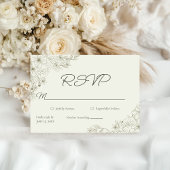 Elegant Minimalist Floral Wedding RSVP Kaartje
