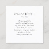 Elegant Minimalist Floral White Blue Vierkante Visitekaartje (Achterkant)