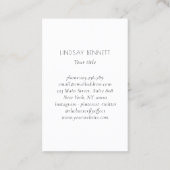 Elegant Minimalist Floral White Blue Visitekaartje (Achterkant)