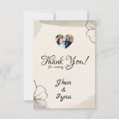 Elegant Minimalist Flower With Photo Bedankkaart (Voorkant)