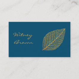 Elegant minimalist foil golden leaf  business card visitekaartje