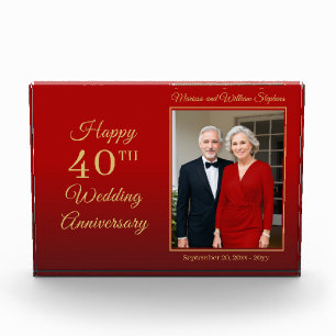 Elegant Minimalist Foto 40th Wedding Jubileum