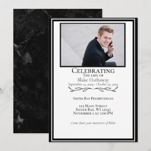 Elegant minimalist foto begrafenis Memorial Kaart