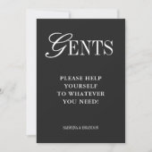 Elegant Minimalist Gents Bathroom Basket Sign Kaart (Voorkant)