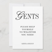 Elegant Minimalist Gents Bathroom Basket Sign Kaart (Voorkant)