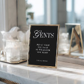 Elegant Minimalist Gents Bathroom Basket Sign Kaart