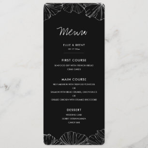 Elegant minimalist Ginkgo Biloba bruiloft Menu