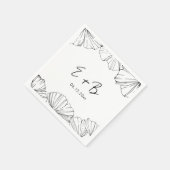 Elegant minimalist Ginkgo Biloba bruiloft Servet (Hoek)