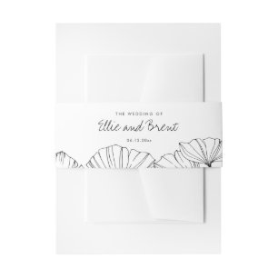 Elegant minimalist Ginkgo Biloba bruiloft Uitnodigingen Wikkel